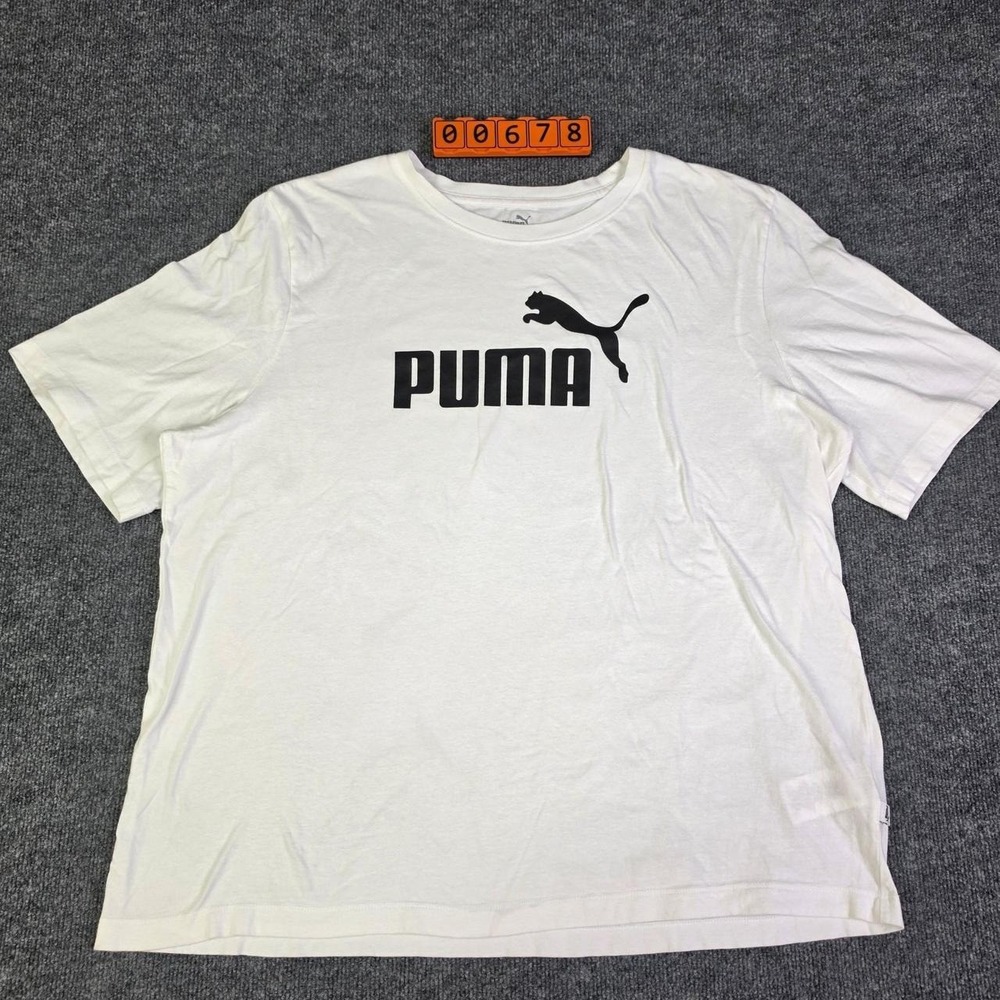 Puma white t-shirt with black logo Size 2XL
